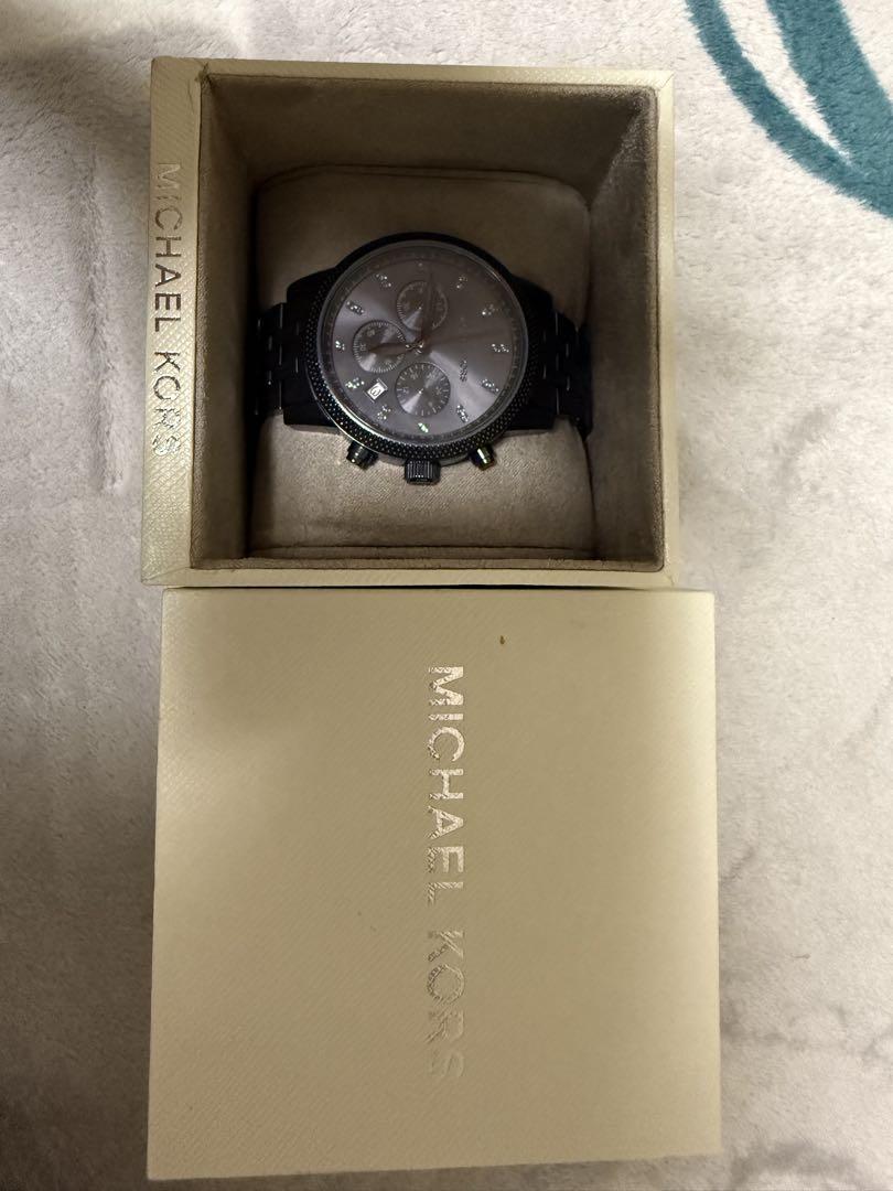 MICHAEL KORS ブラック クロノグラフ 時計