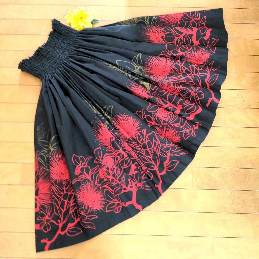 フラダンス用花柄パウスカート 丈72cm 適法