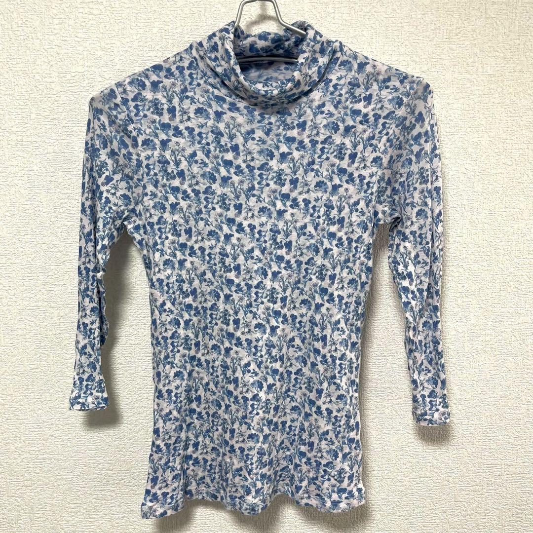 お買い得商品特集 - 販促エクスプレス Lindstorm ⭐️ M) カットソー 七分袖 花柄 タートルネック トップス