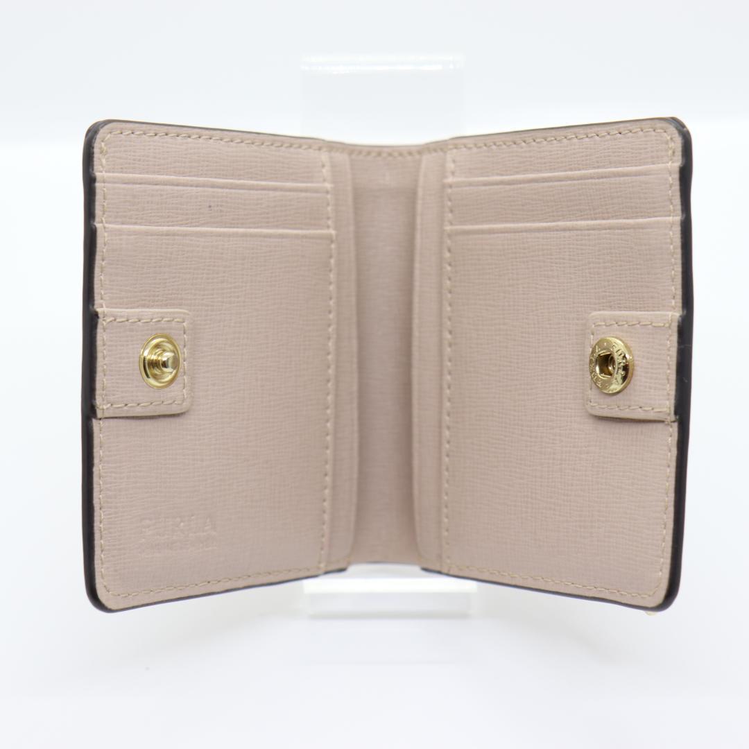 超美品 フルラ FURLA 財布 2つ折り バビロン ピンクベージュ