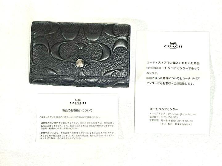 最新品定番 確実本物 新品未使用 COACH コーチ キーケース メンズ ブラック 黒 OQSrE-m68705354976 日本製特価