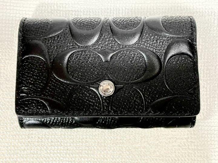 最新品定番 確実本物 新品未使用 COACH コーチ キーケース メンズ ブラック 黒 OQSrE-m68705354976 日本製特価
