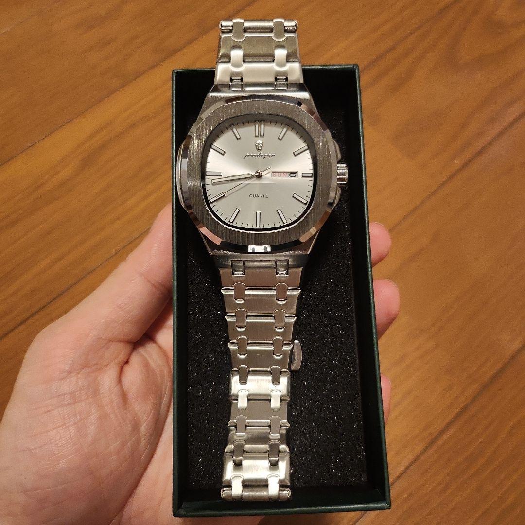 【新品】自動巻き 腕時計 シルバー ステンレス