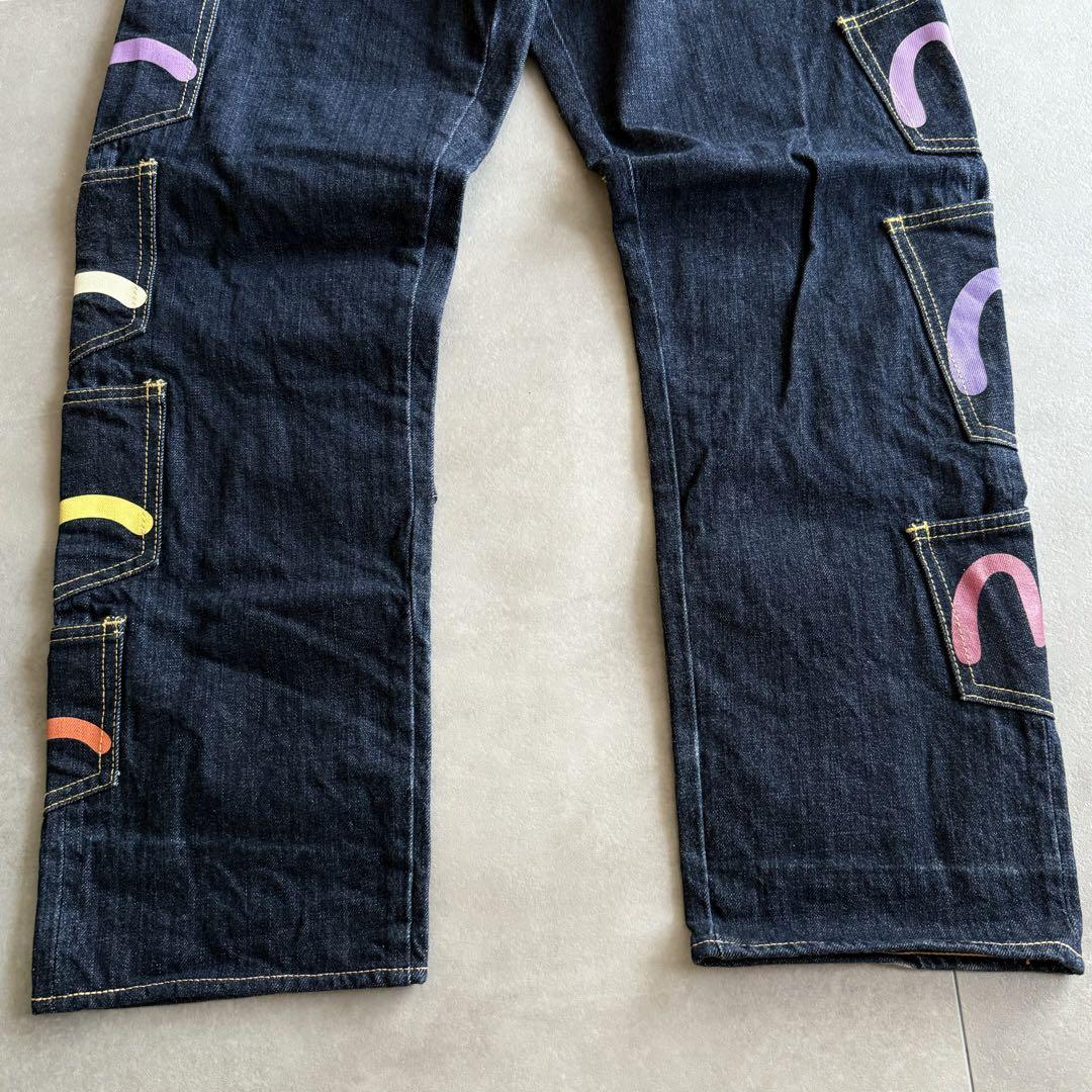 美品レア EViSU エヴィス メニーポケット カモメ デニムパンツ