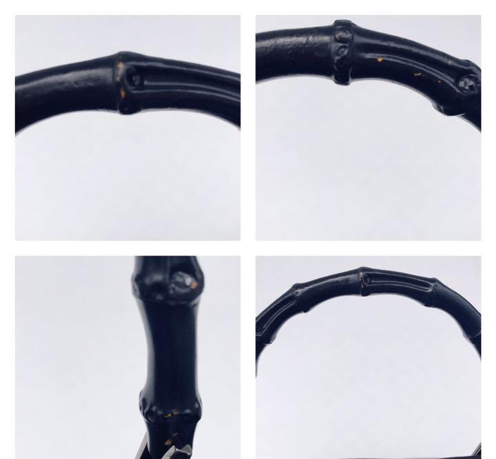 よろしくお GUCCI ナイロン ハンドバッグ ブラック voF0s-m68714366328 GG バンブー ↮らくらくメ
