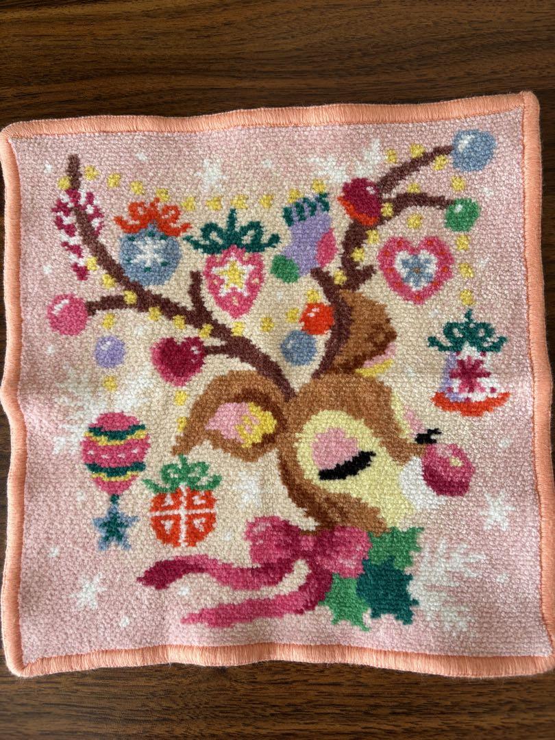 【中古品】フェイラー ハンカチ ツンツンバンビーノクリスマス
