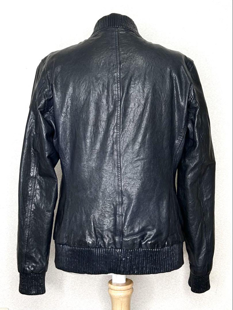 美品②AVIREX【L】MA-1レザー◇ハーレーTOPGUN★ninja