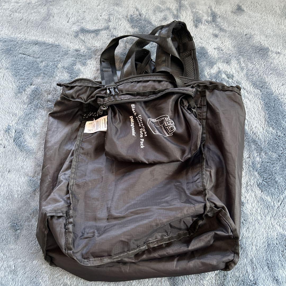 Patagonia 2wayトートウルトラライトブラックホールトートパック