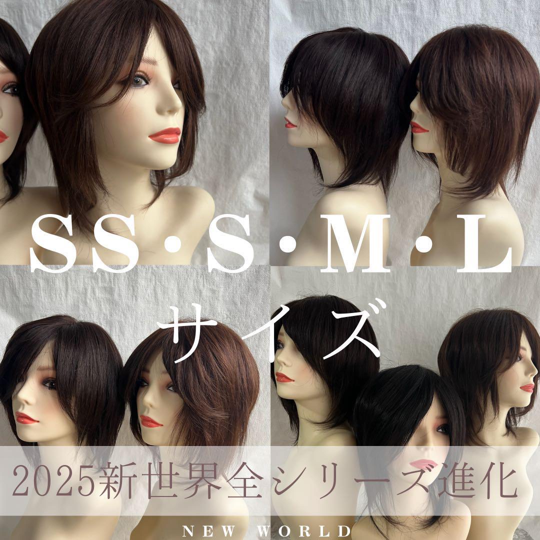 新世界プレミア真皮シリーズ★全人毛　ヘアピース　ウィッグ　8*13総手植え45㌢