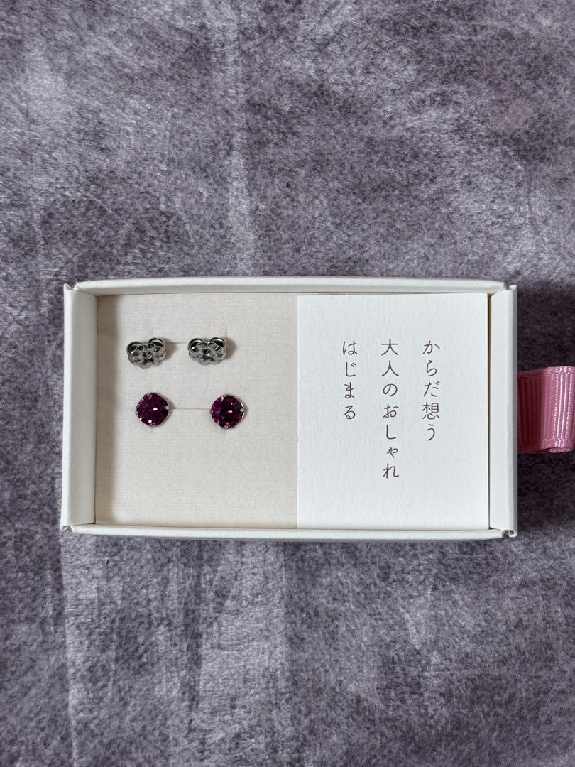 【35】なでしこスタイル　スワロフスキー/一粒ジルコニア「ルビー」５mm