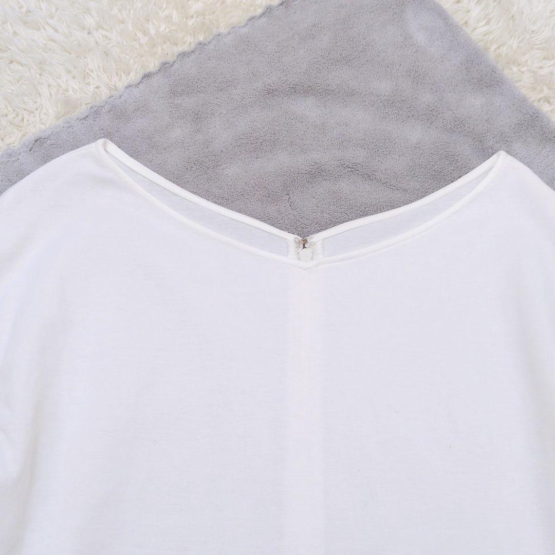 ボーダーズアットバルコニー タックスリーブTシャツ パフスリーブカットソー 白 ボーダーズアットバルコニー タックスリーブTシャツ