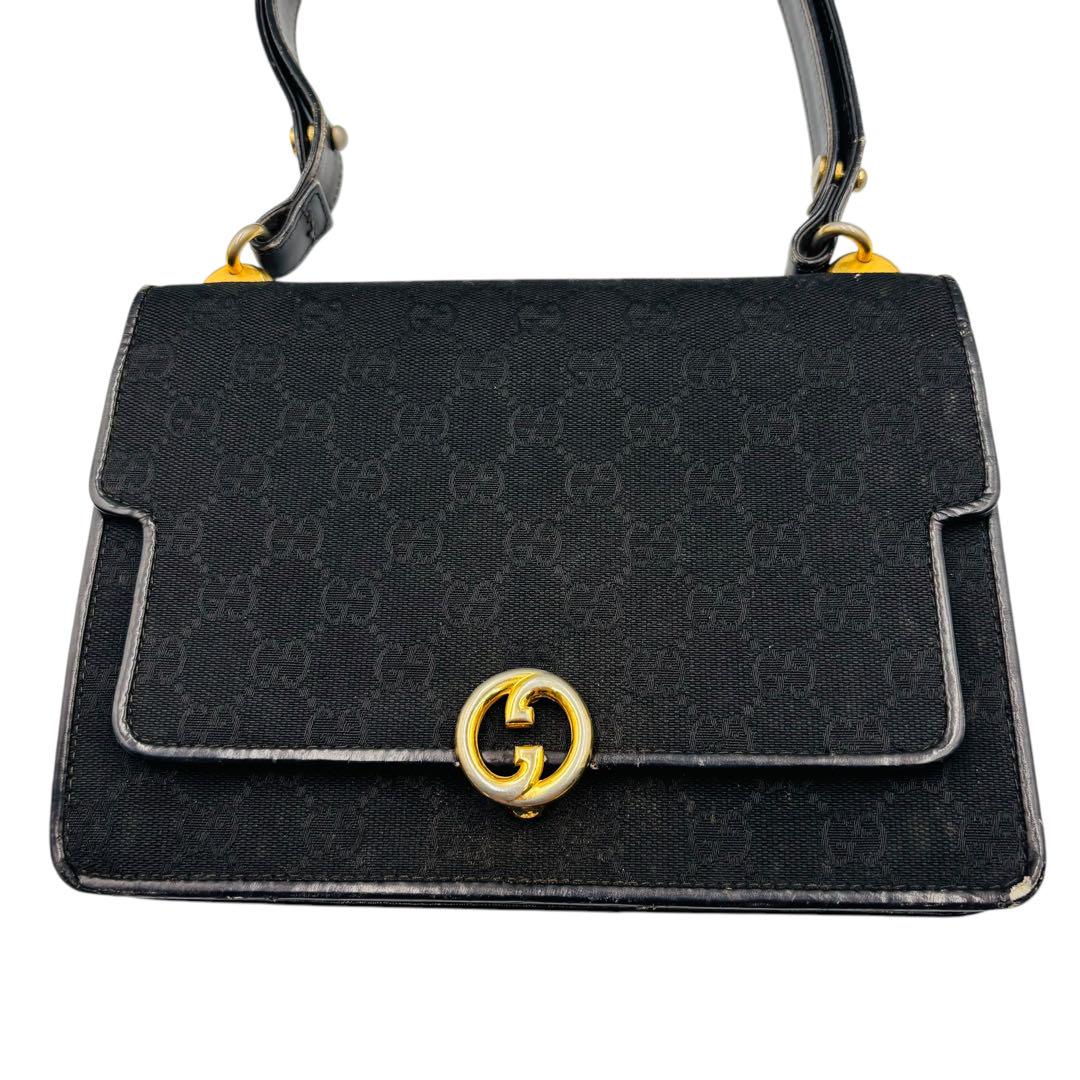 GUCCI グッチ オールドグッチ ハンドバッグ ＧＧ柄 インターロッキング
