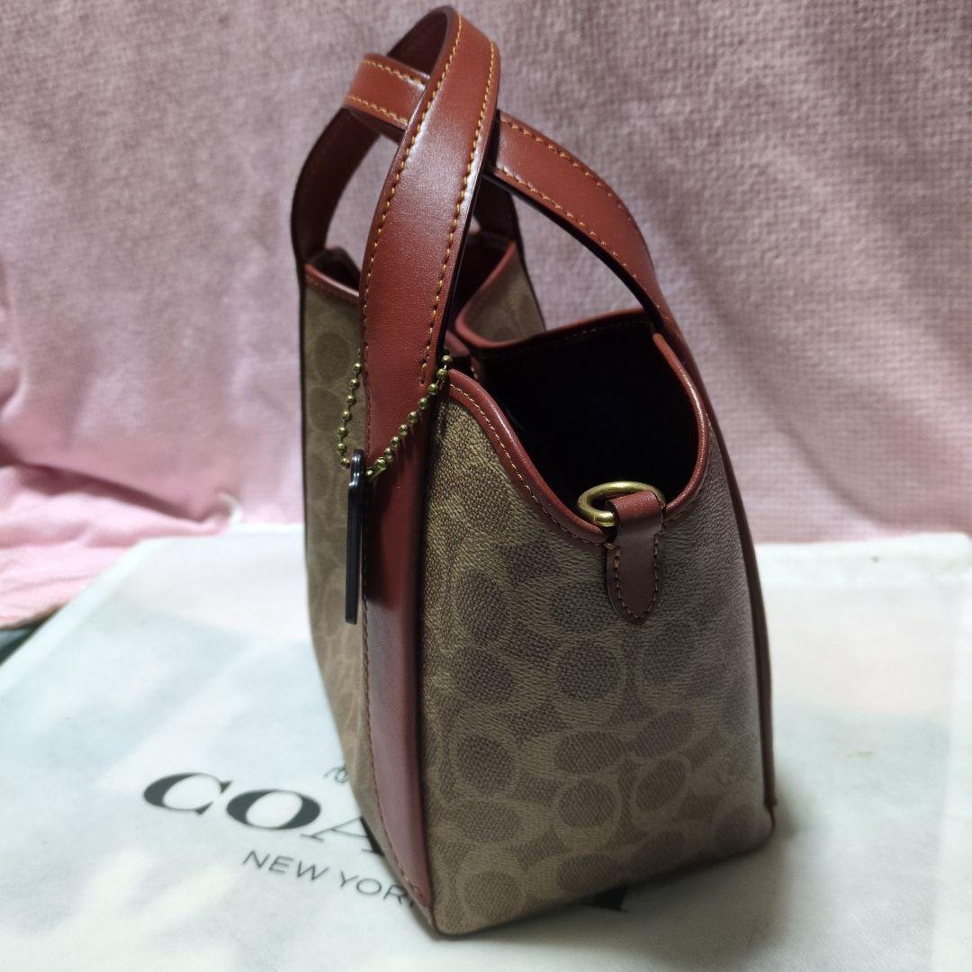 全国総量無料で COACH ハンドバッグ 茶 21 ハードリーホーボー バッグ