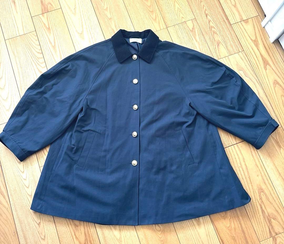 ネイビー コーデュロイ襟 バルーンスリーブジャケットFREE SIZE・MARE