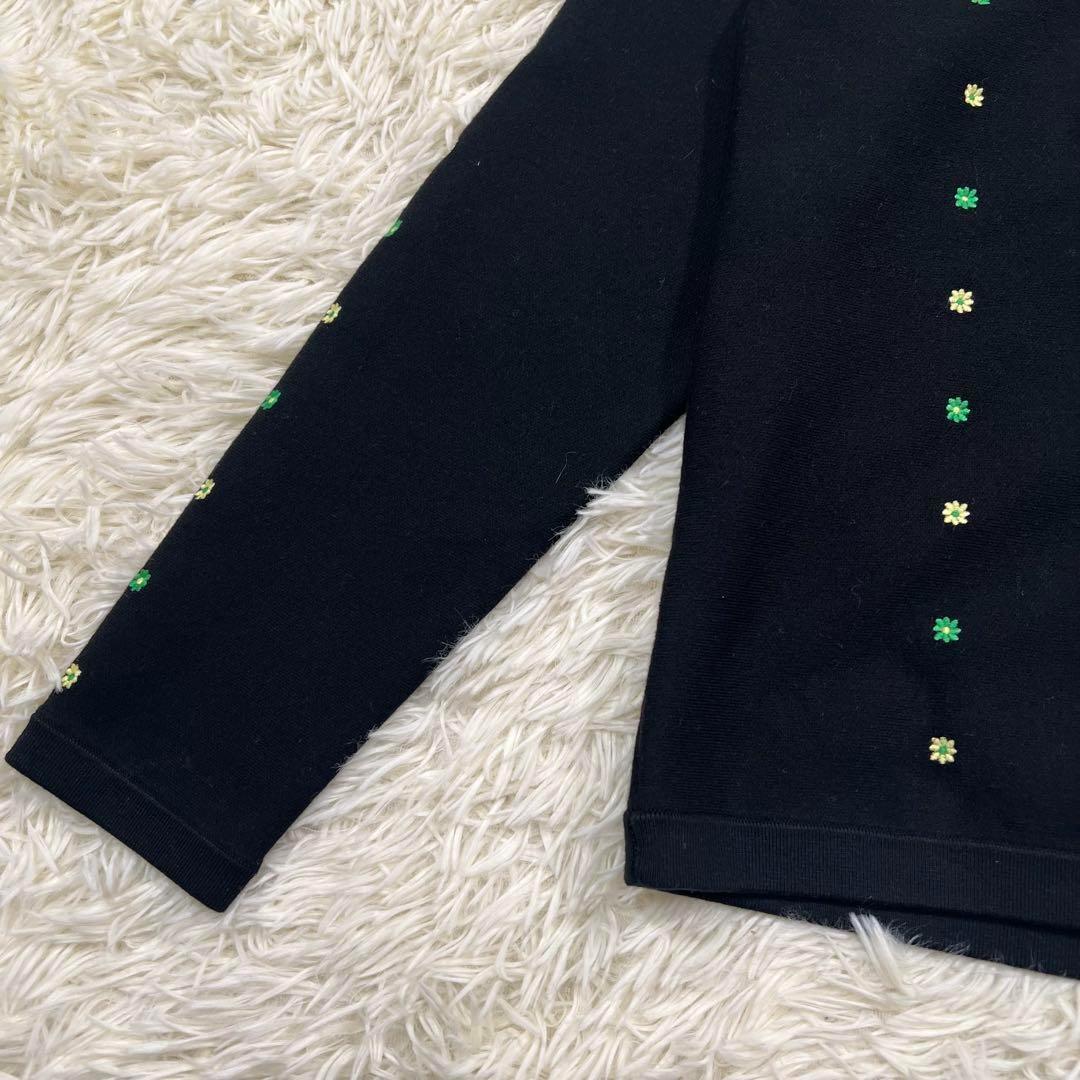 キャバン Caban コットンカシミヤ　エンブロイダリーポロカーディガン 刺繍