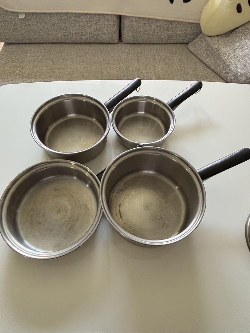 中古　Amway クィーンクックウェア　中フライパン&大中小ソースパン
