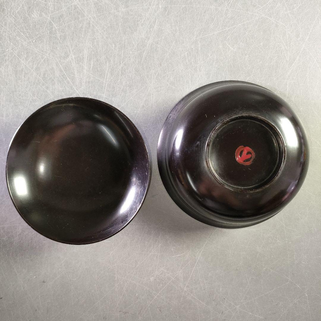 A1100-13/輪島塗/坂口松晃堂製/末廣舟蒔絵吸物椀5客/共箱/漆塗器/