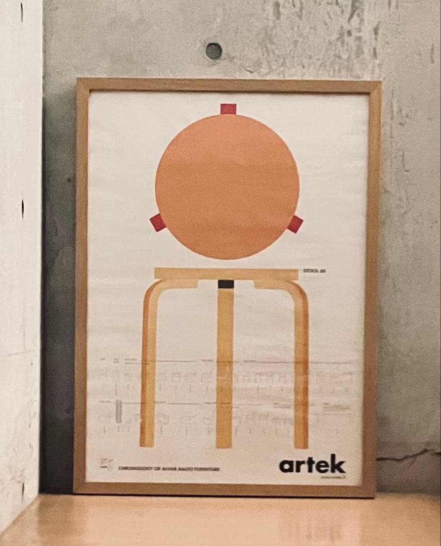 アアルトスツール60 アルテック　ポスター 額装付き