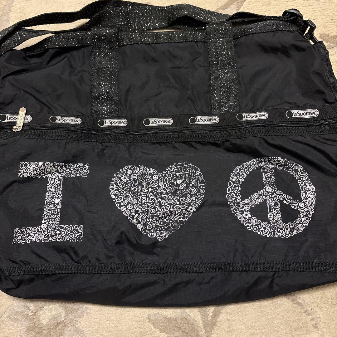 【未使用品】大容量♡レスポートサック♡ボストン♡リップ柄♡キスマーク アルベール・エルバス×レスポートサック❤️kissロゴ＆リップ