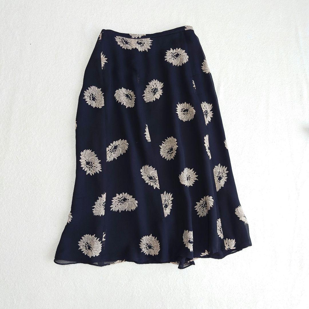 MAX MARA シルクスカート 42 Max Mara マックスマーラ 花柄 スカート シルク 42 XLサイズ