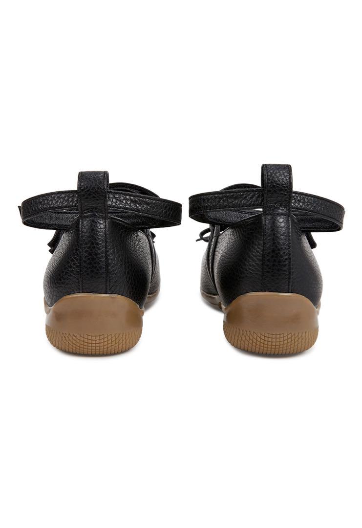 バレエシューズ [OPEN YY] STRAP BALLET FLAT : BLACK OPEN YY