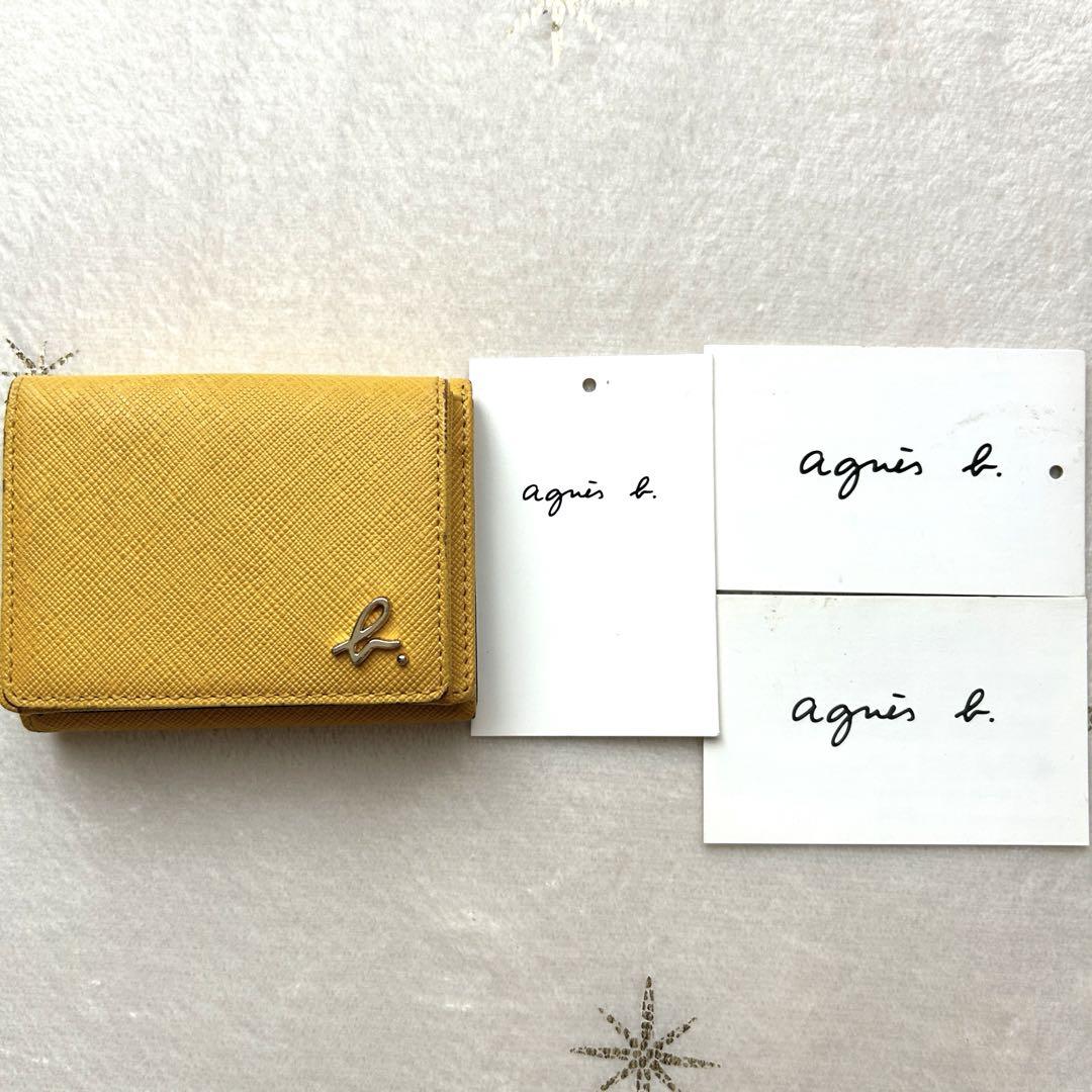 美品 アニエスベー　agnes b. イエロー　箱付き 三つ折り 財布 アニエスベー 財布 三つ折り レディース メンズ WAW07-04 agnesb