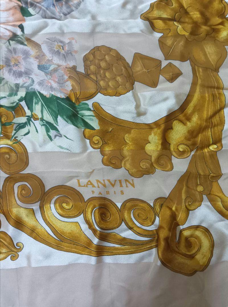 タイムセールLANVIN シルク花柄スカーフ 大判 タイムセールLANVIN シルク花柄スカーフ 大判