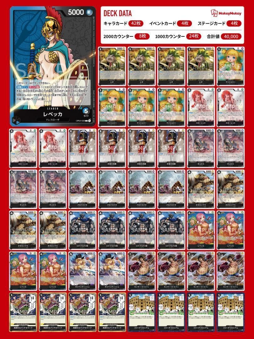 ワンピースカード 青黒レベッカ デッキ構築