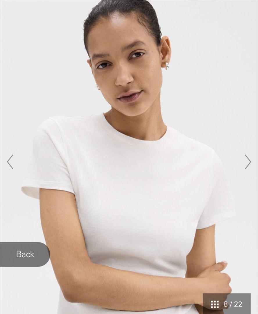 Theory 定番 上品なホワイト 半袖 Tシャツ （セオリー）★上質 美品★