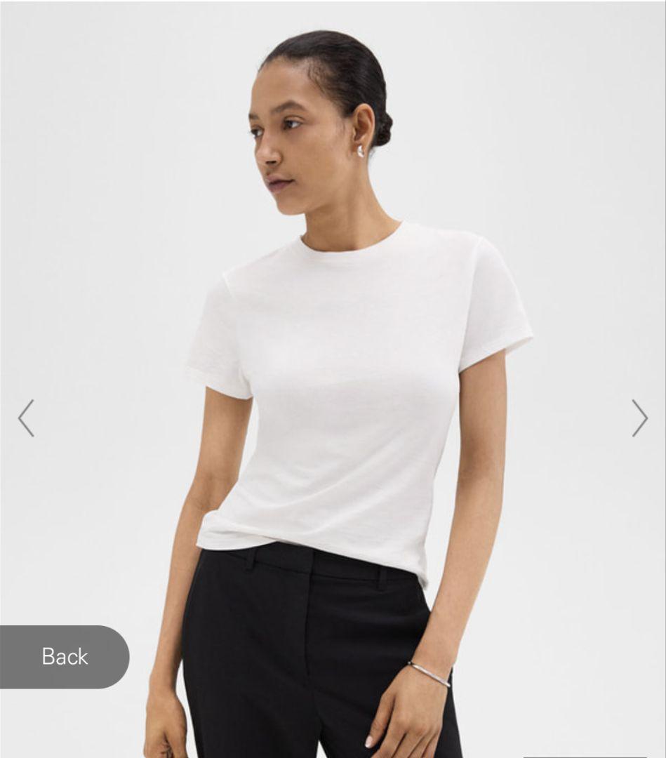 Theory 定番 上品なホワイト 半袖 Tシャツ （セオリー）★上質 美品★