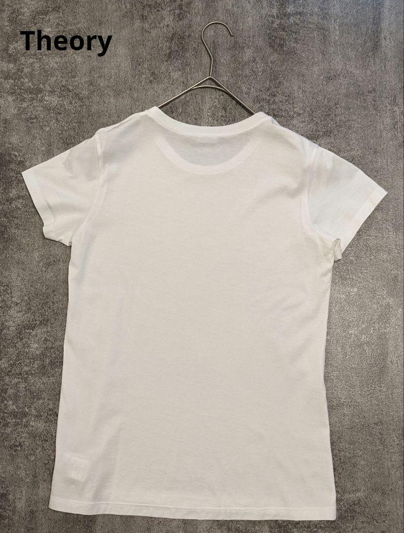 Theory 定番 上品なホワイト 半袖 Tシャツ （セオリー）★上質 美品★