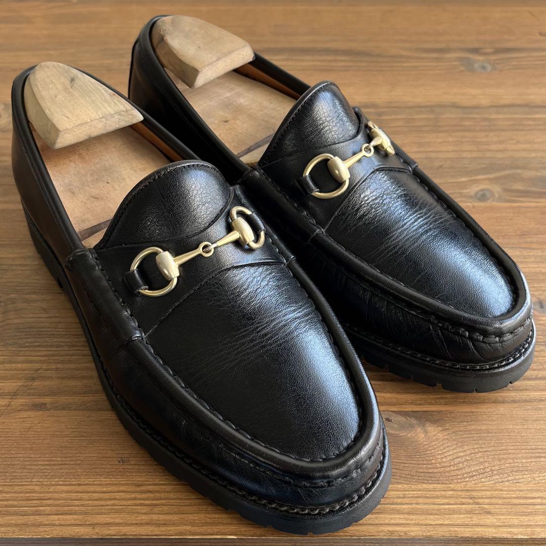 GUCCI ホースビット ラグソール ローファー 黒金 36 C 23.0
