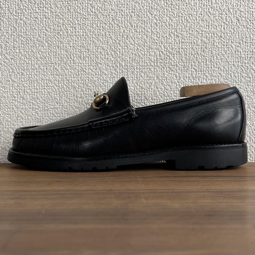 GUCCI ホースビット ラグソール ローファー 黒金 36 C 23.0