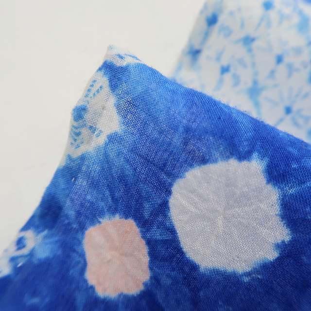 美品未着用 有松鳴海絞り 綿 “可愛いと迫力を解くクレマチス”高級浴衣H-39