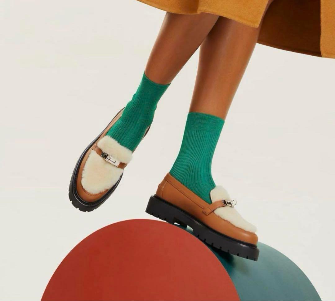 新品未使用 HERMES モカシン アイコン37