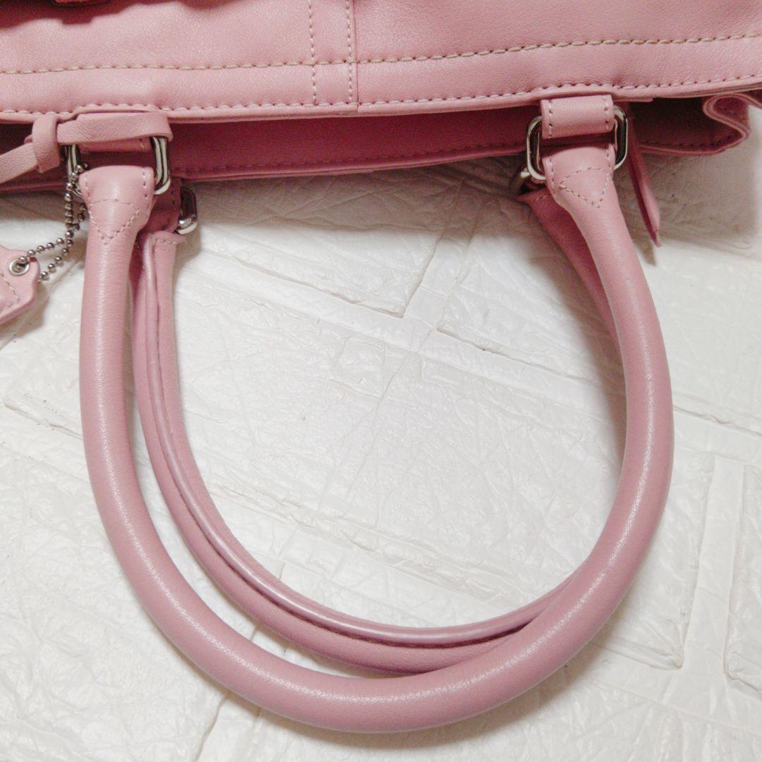 【人気ショップが最安値挑戦！】 美品 COACH ハンドバッグ ピンク くすみ系 F08A70 小さめ バッグ