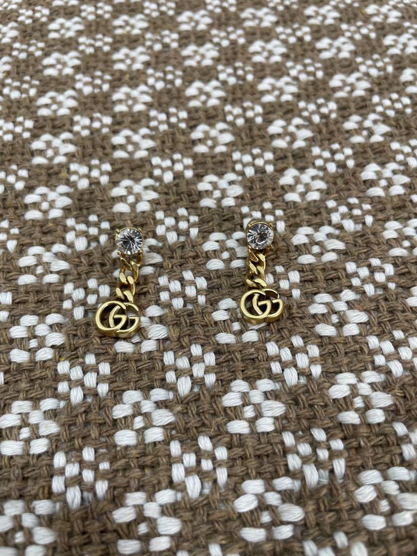 グッチ ゴールド クリスタル ダブルG ピアス