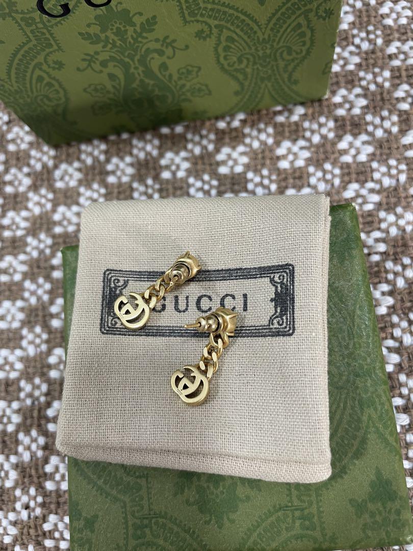 グッチ ゴールド クリスタル ダブルG ピアス