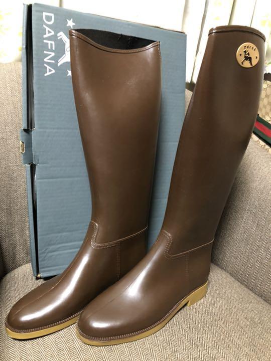 ダフナ DAFNA レインブーツ 37 ブラウン