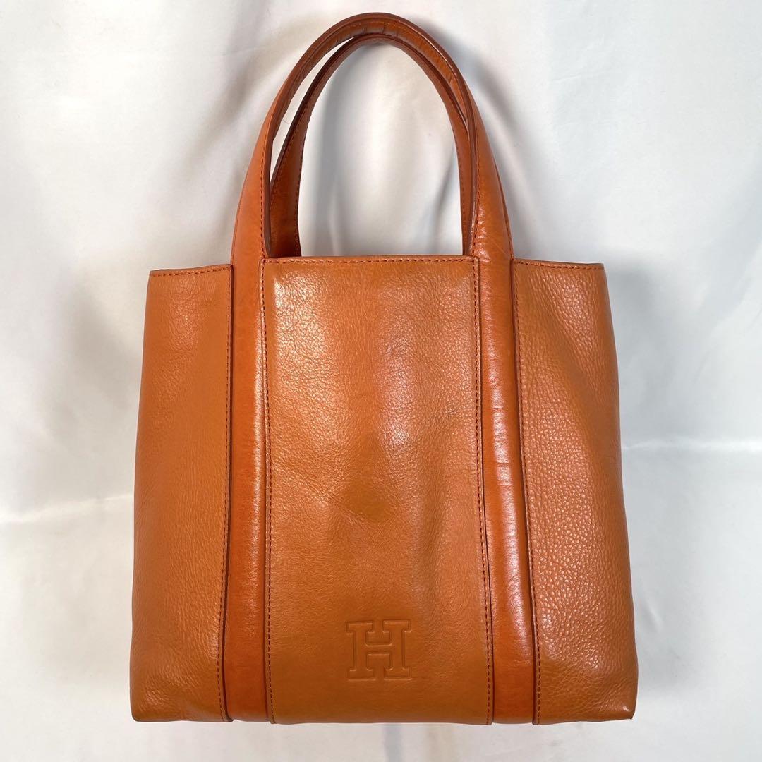 人気 HIROFU ヒロフ ハンドバッグ トートバッグ レザー オレンジ