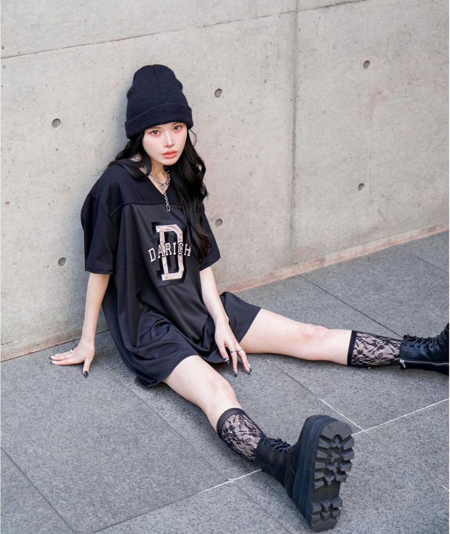 ダーリッチ メッシュアップリケビッグTシャツ Darich
