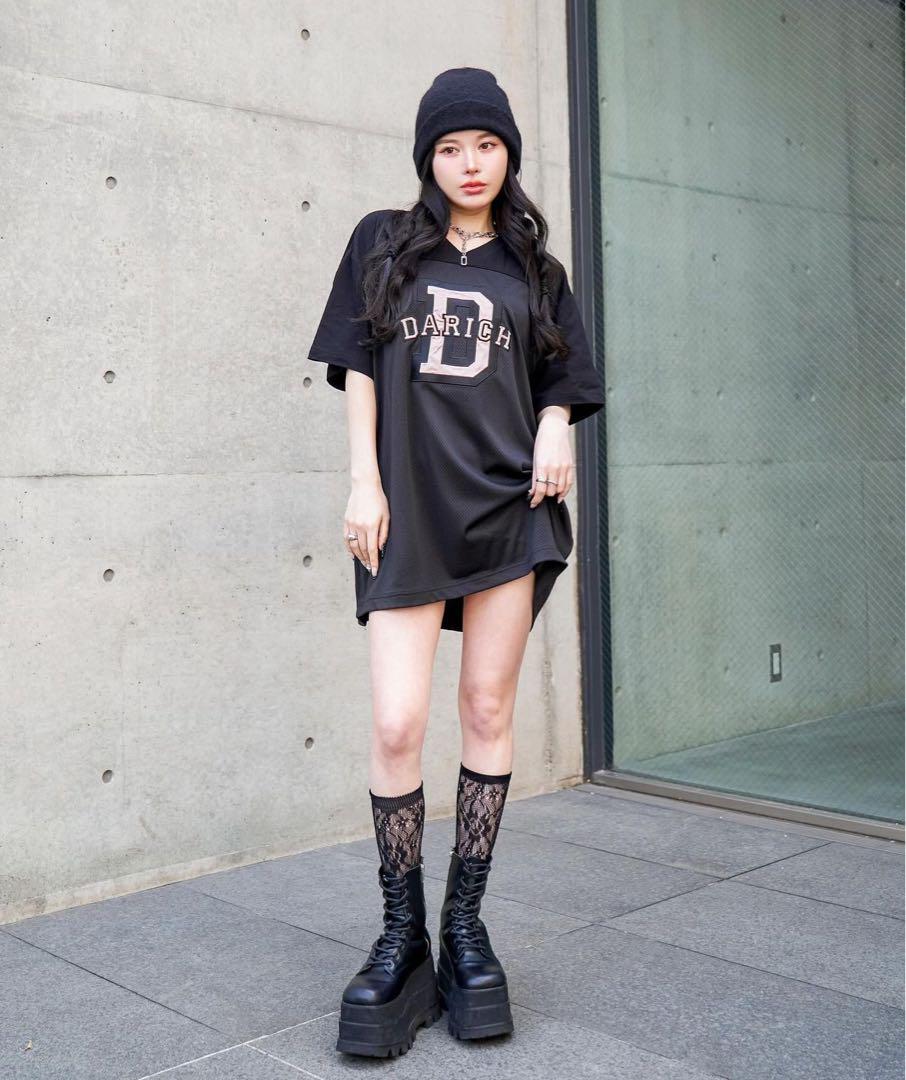 ダーリッチ メッシュアップリケビッグTシャツ Darich