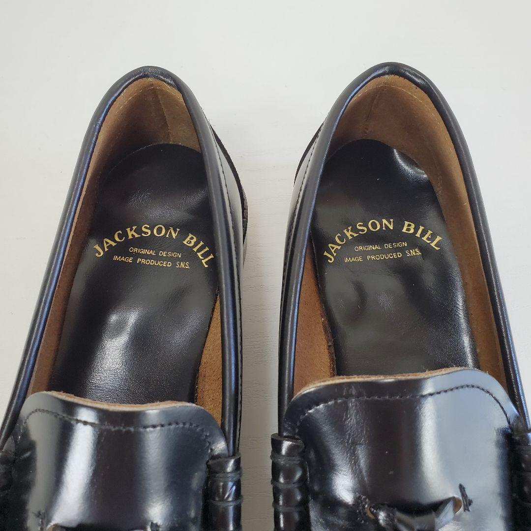 新品同様◆JACKSON BILL ジャクソンビル 本革 タッセルローファー 黒