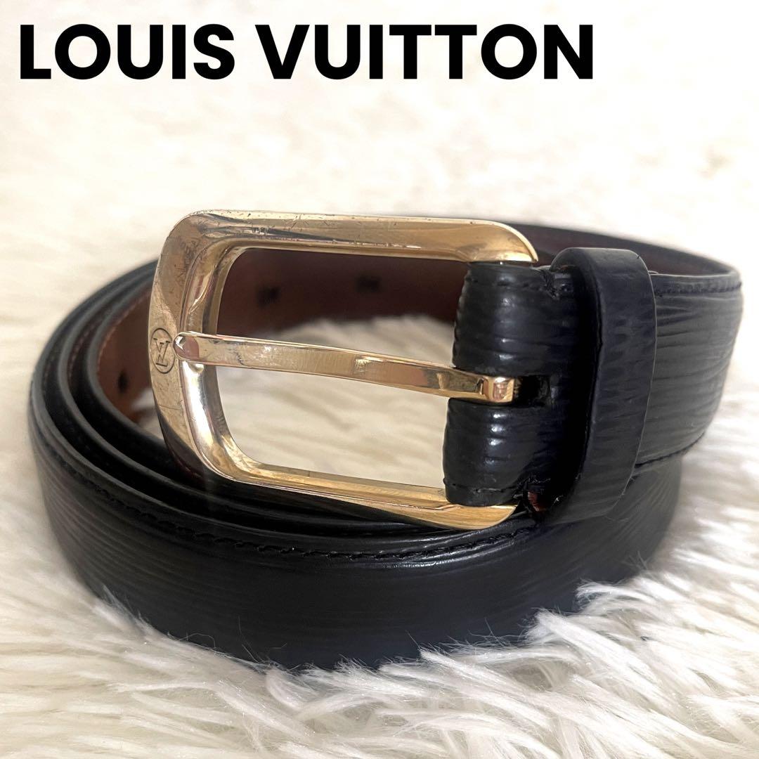 オリジナル VUITTON】ベルト 【LOUIS エピ ゴールド金具 黒 レザー