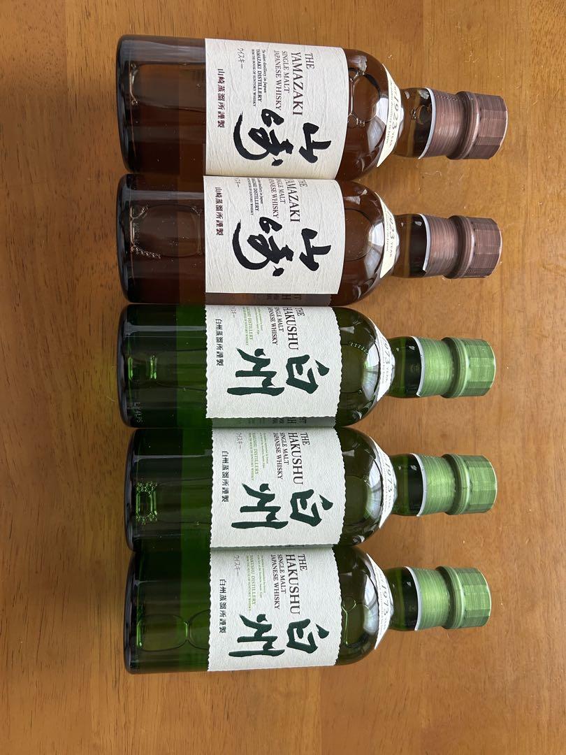 山崎2本・白州ウイスキー180ml3本セット - メルカリ