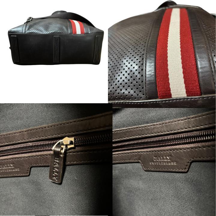 BALLY バリー トートバッグ レザー 2way パンチング ダーク BALLY バリー トートバッグ レザー 2way パンチング ダーク