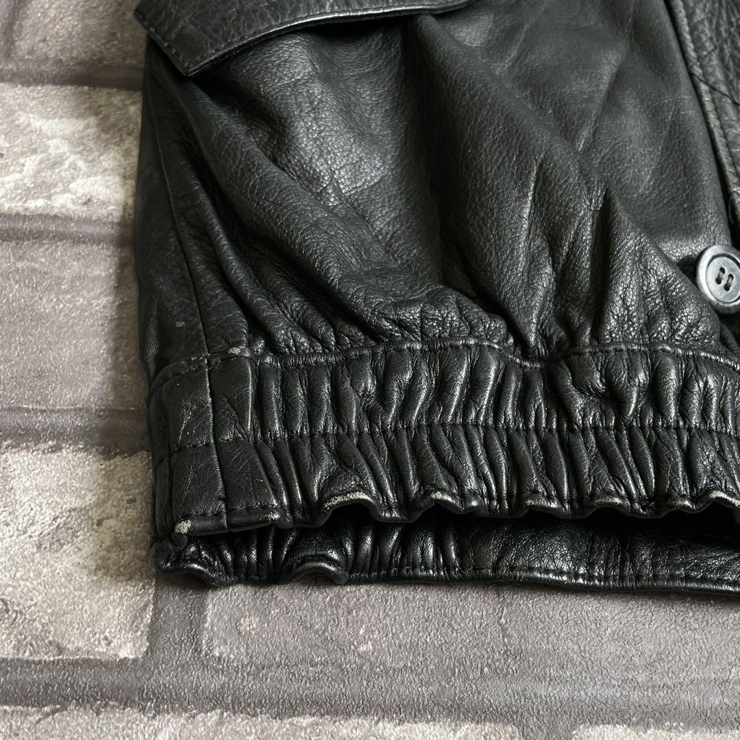 vintage 古着 レザーブルゾン ブラック 80's-