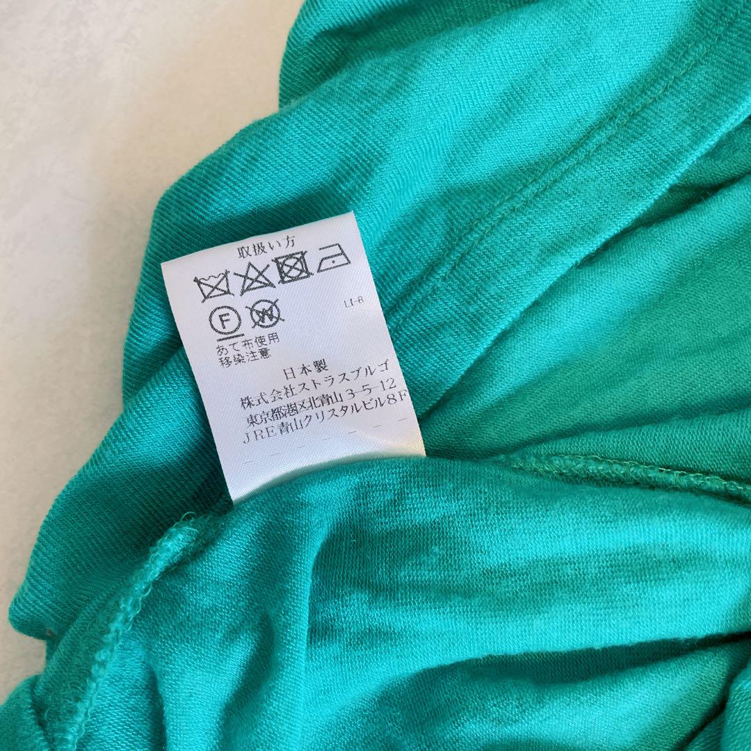 【STRASBURGO】タートルネック グリーン カシミヤ混 薄手 Ｍ STRASBURGO】タートルネック グリーン カシミヤ混 薄手 M
