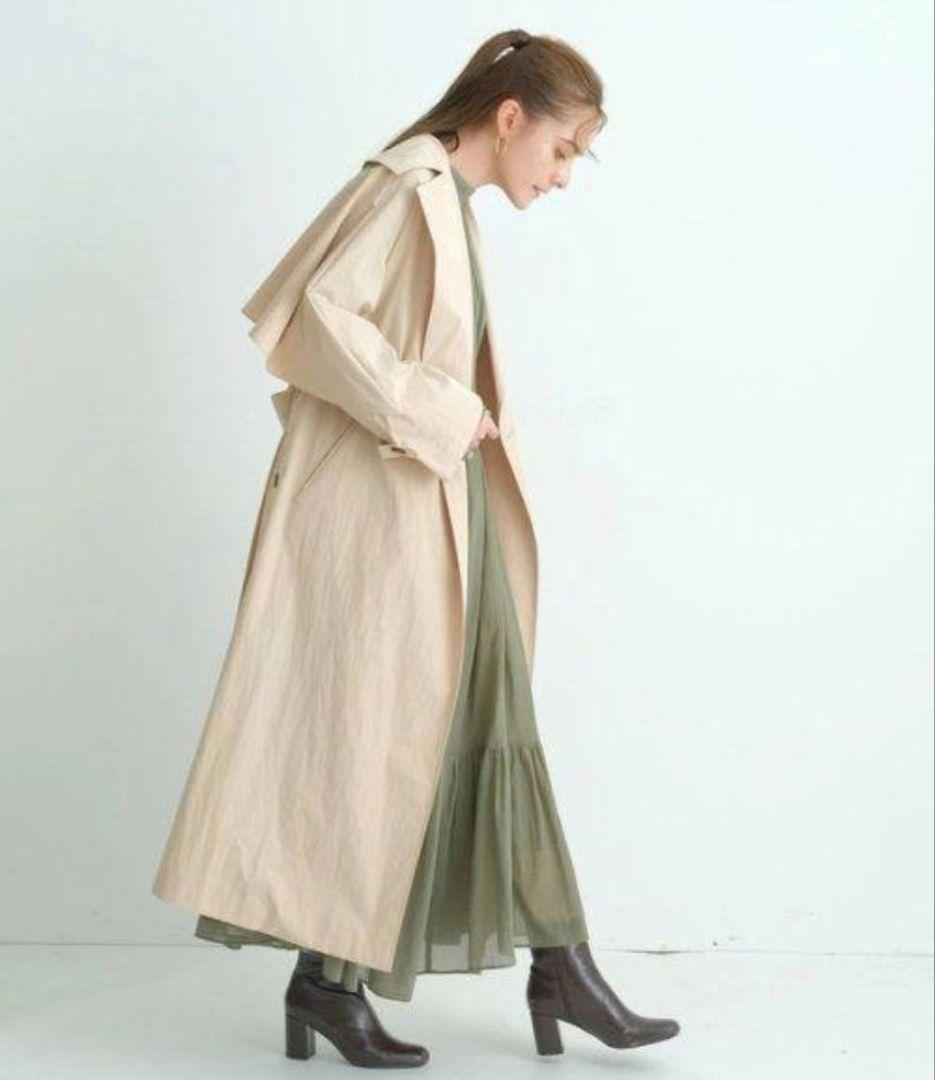 CADUNE　バックフリルコート　ベージュ　38(Ｍ)　¥47300→