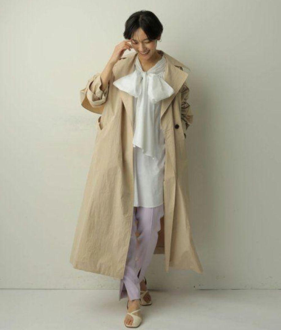 CADUNE　バックフリルコート　ベージュ　38(Ｍ)　¥47300→